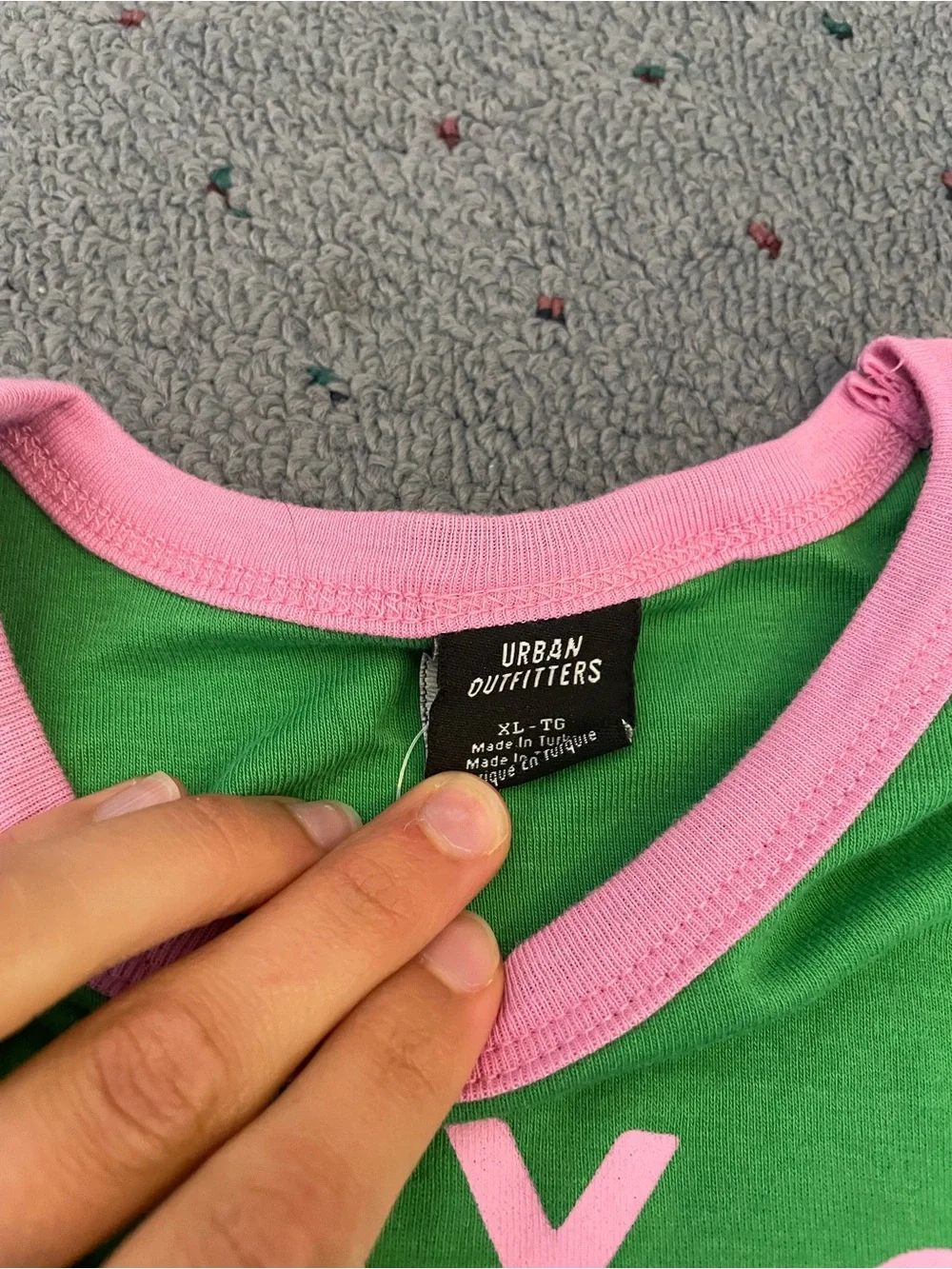 Urban Outfitters Green & Pink 'Sunday Club' Graphic Tee